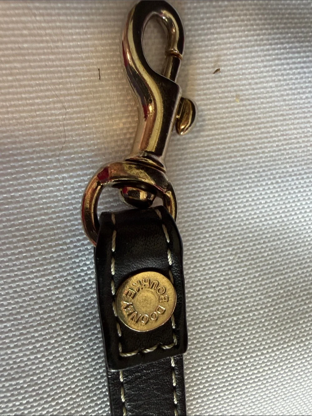 Dooney & Bourke Black Leather Wristlet Strap with Gold Hardware